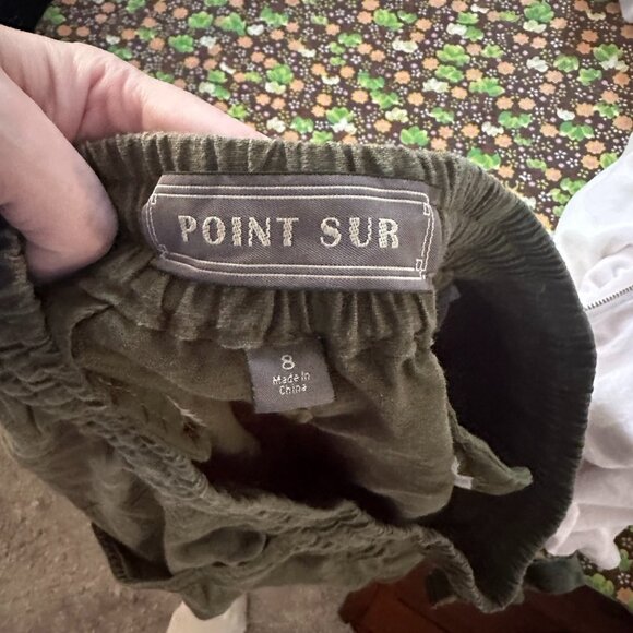 J. Crew x Point Sur seaside pant in dark green linen joggers - Picture 2 of 6